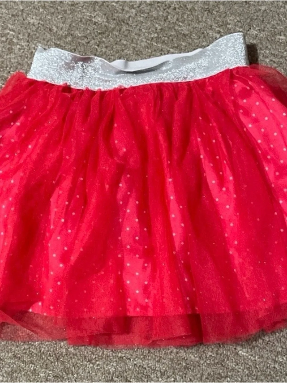 Disney Minnie Girls XS 4/5 Pink Polka Dot Shiney Skirt
